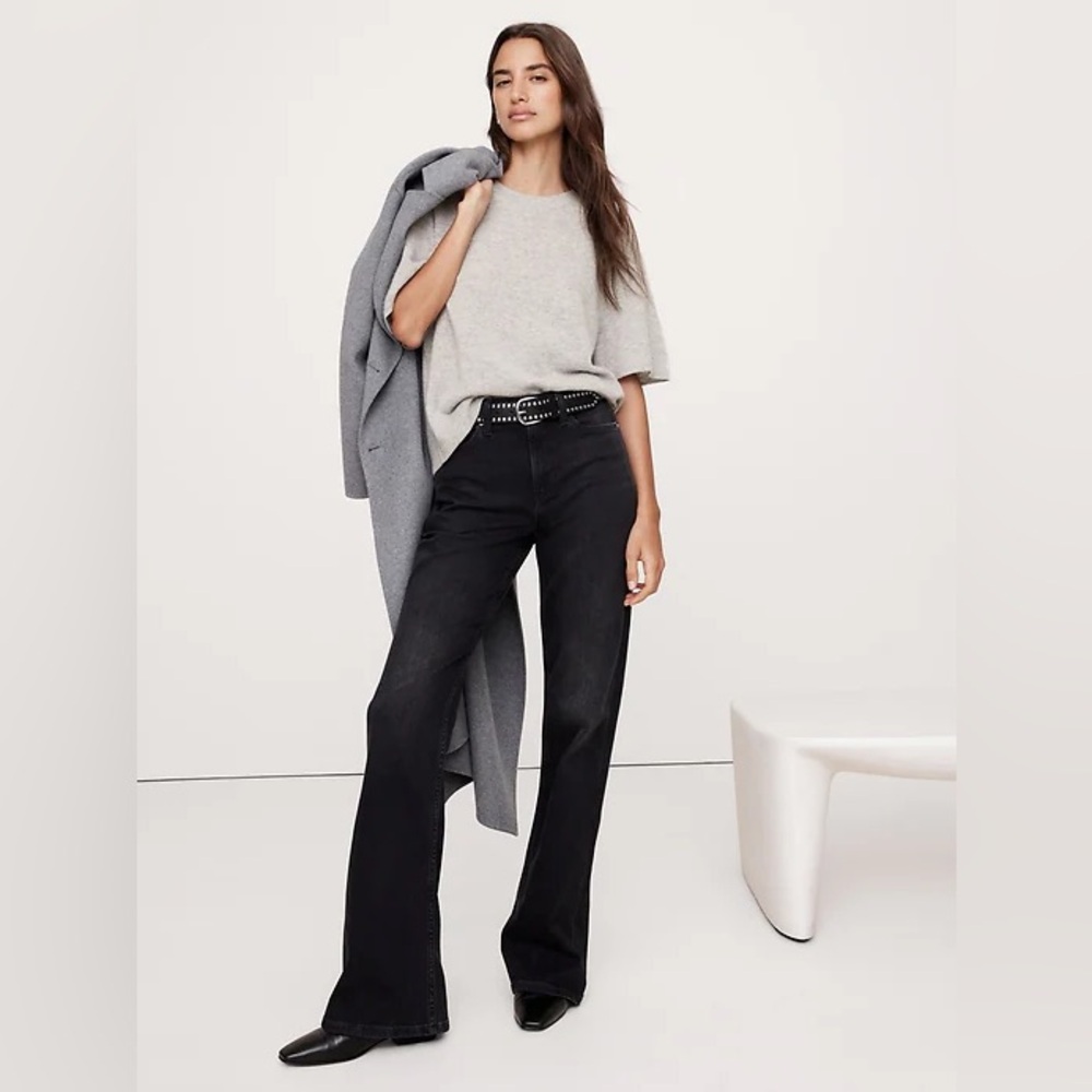 Banana Republic Luna Cashmere Sweater in Heather Grey